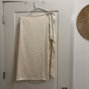 Lulu's Cream Asymmetrical Wrap Skirt